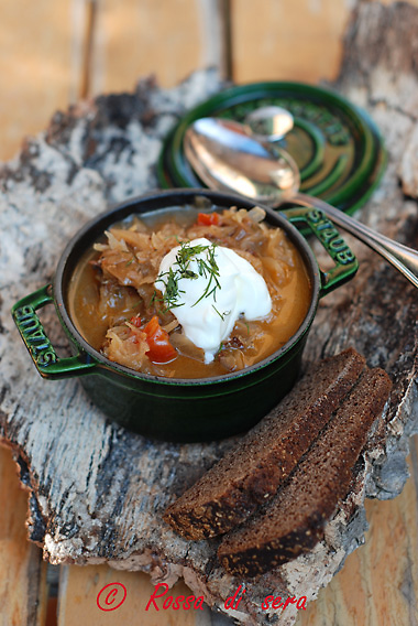 Schi - zuppa russa di crauti e funghi secchi